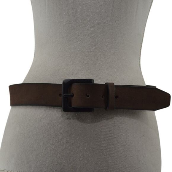 American Bison Brown Leather Belt Durable Mens Classic Sz 32 - Picture 1 of 11